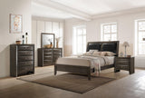 Emily Night Stand Grey, Modern Wood, Metal Knobs 2 Drawers - Ella Furniture