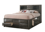 Emily Gray Oak Sleek Contemporary Modern Transitional Storage Platform Bedroom Set - Ella Furniture