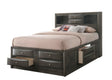Emily Gray Sleek, Contemporary And Modern Wood Queen Storage Bookcase Platform Bed - Ella Furniture