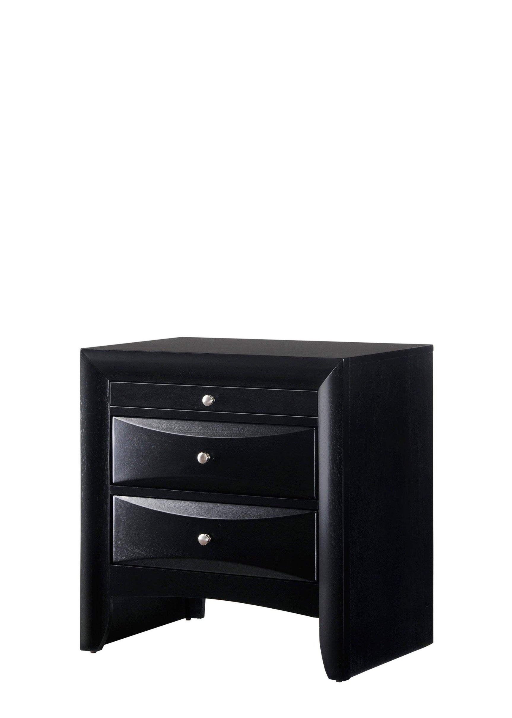 Emily Black Modern Transitional Wood Storage Platform Bedroom Set - Ella Furniture
