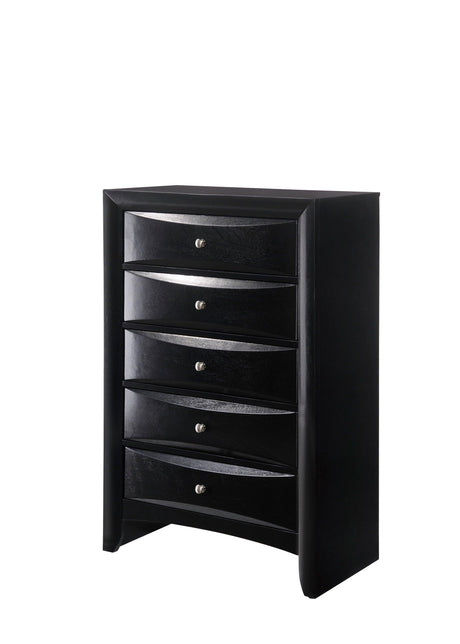 Emily Black Modern Transitional Wood Storage Platform Bedroom Set - Ella Furniture