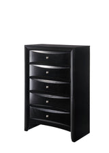 Black Emily Night Stand, Transitional Modern Wood, 2 Spacious Drawers - Ella Furniture