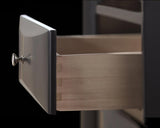 Black Emily Chest, Contemporary Modern Wood, Silver Nickel Knob 5 Drawers - Ella Furniture