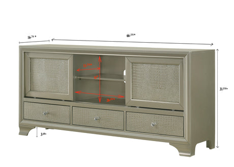 Lyssa Champagne Classic And Modern King LED Faux Leather Upholstered Tufted Panel Bed - Ella Furniture