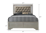 Lyssa Champagne Classic And Modern King LED Faux Leather Upholstered Tufted Panel Bed - Ella Furniture