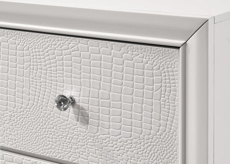 Lyssa Night Stand Frost, Modern Wood, 3 Dovetail Drawers - Ella Furniture
