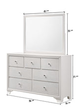 Lyssa Chest Frost, Modern Faux Finish, Nickel Knob 5 Drawers - Ella Furniture