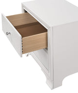 Lyssa Chest Frost, Modern Faux Finish, Nickel Knob 5 Drawers - Ella Furniture