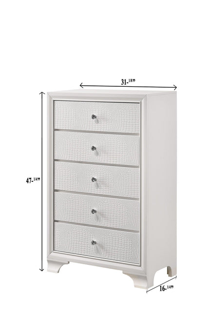 Lyssa Glam Dresser Frost, Modern Wood, Metal Drawer Glides And Felt Lined Top Drawers - Ella Furniture