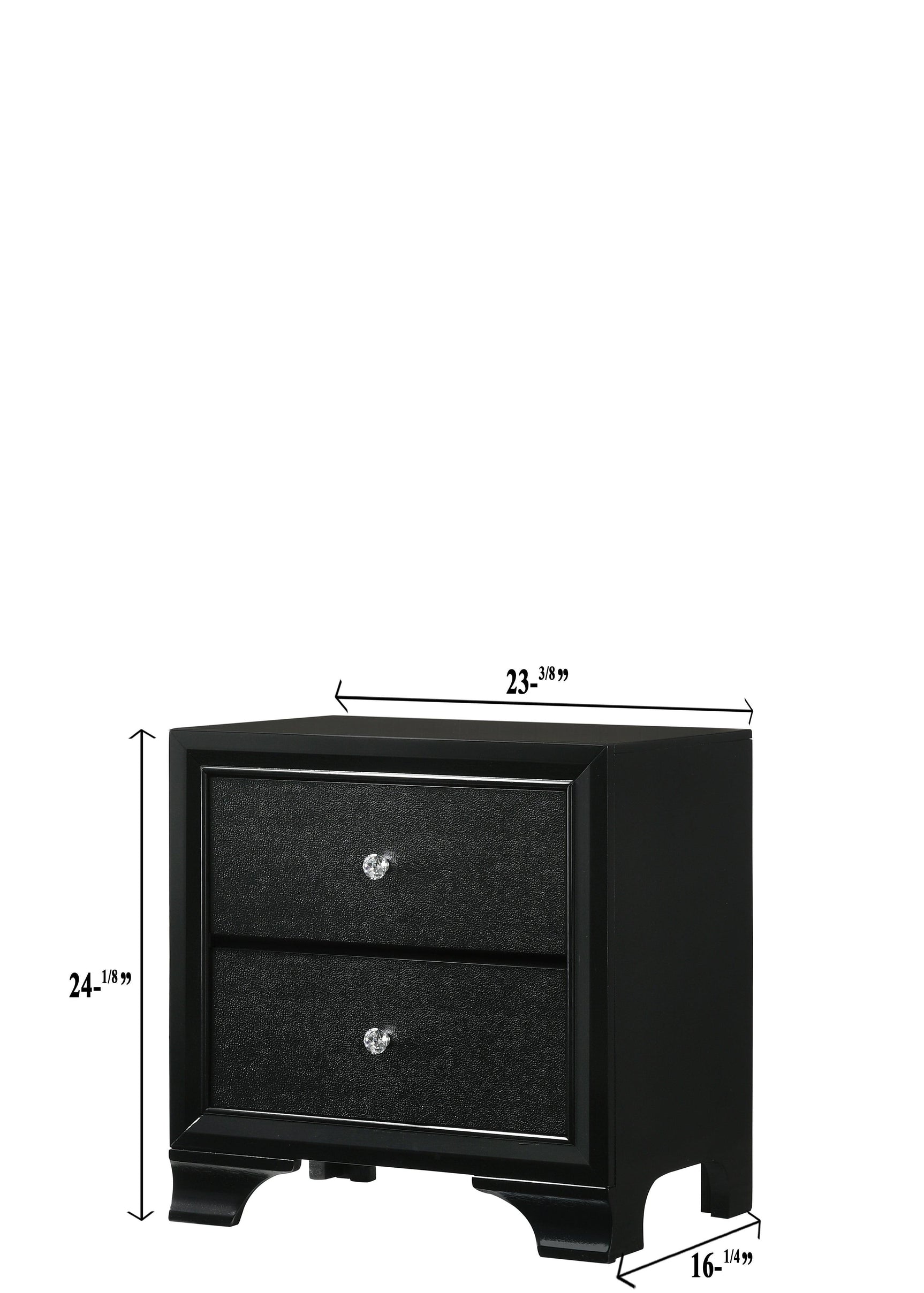 Micah Chest Black, Modern Faux Finish, Nickel Knob 5 Drawers - Ella Furniture