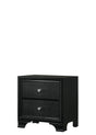 Micah Night Stand Black, Modern Wood, 2 Dovetail Drawers - Ella Furniture