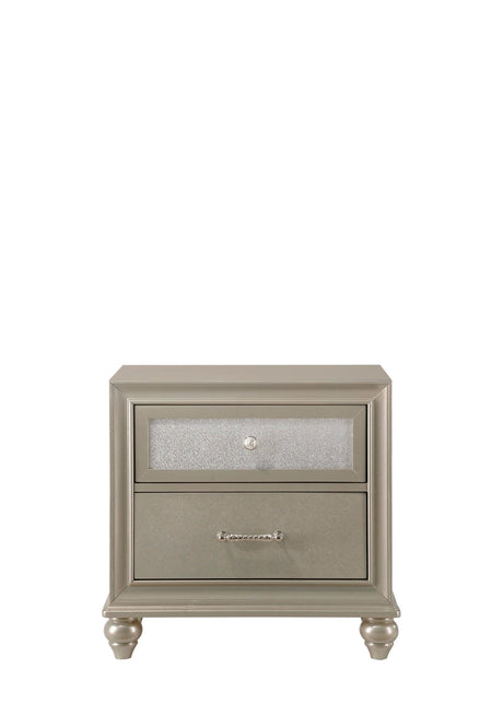 Lila Champagne Modern Faux Leather Upholstered Full Panel Bed - Ella Furniture