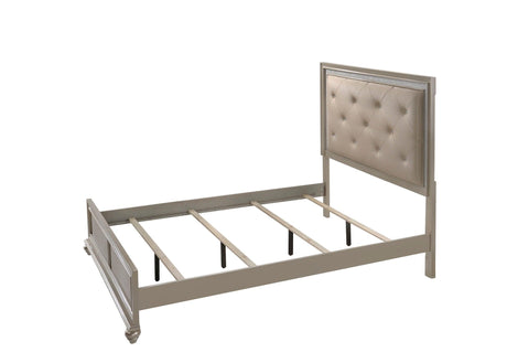 Lila Night Stand Champagne, Contemporary Modern Wood, 2 Dovetail Metal Drawers - Ella Furniture