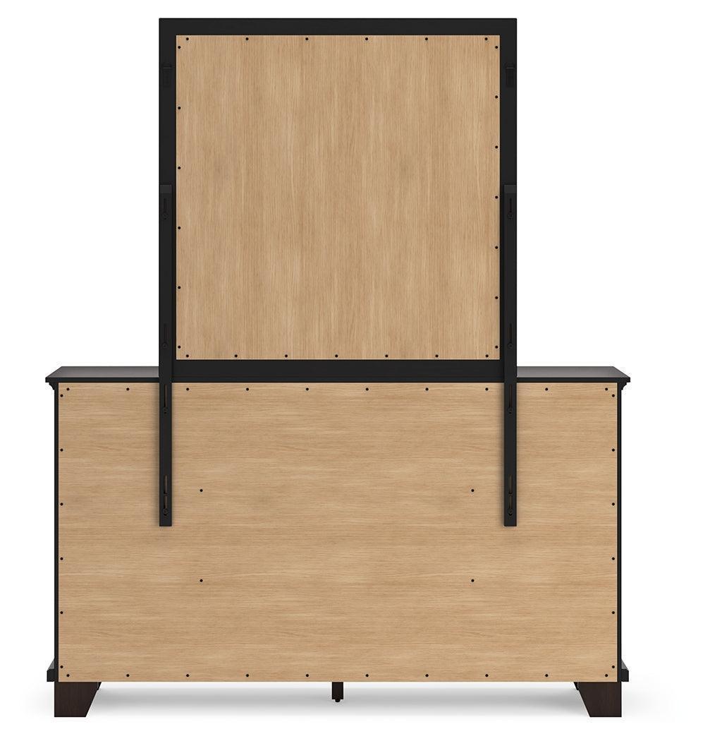 Covetown Dark Brown Dresser and Mirror Set