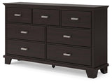 Covetown Dark Brown 7-Drawer Contemporary Dresser