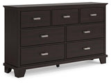 Covetown Dark Brown 7-Drawer Contemporary Dresser