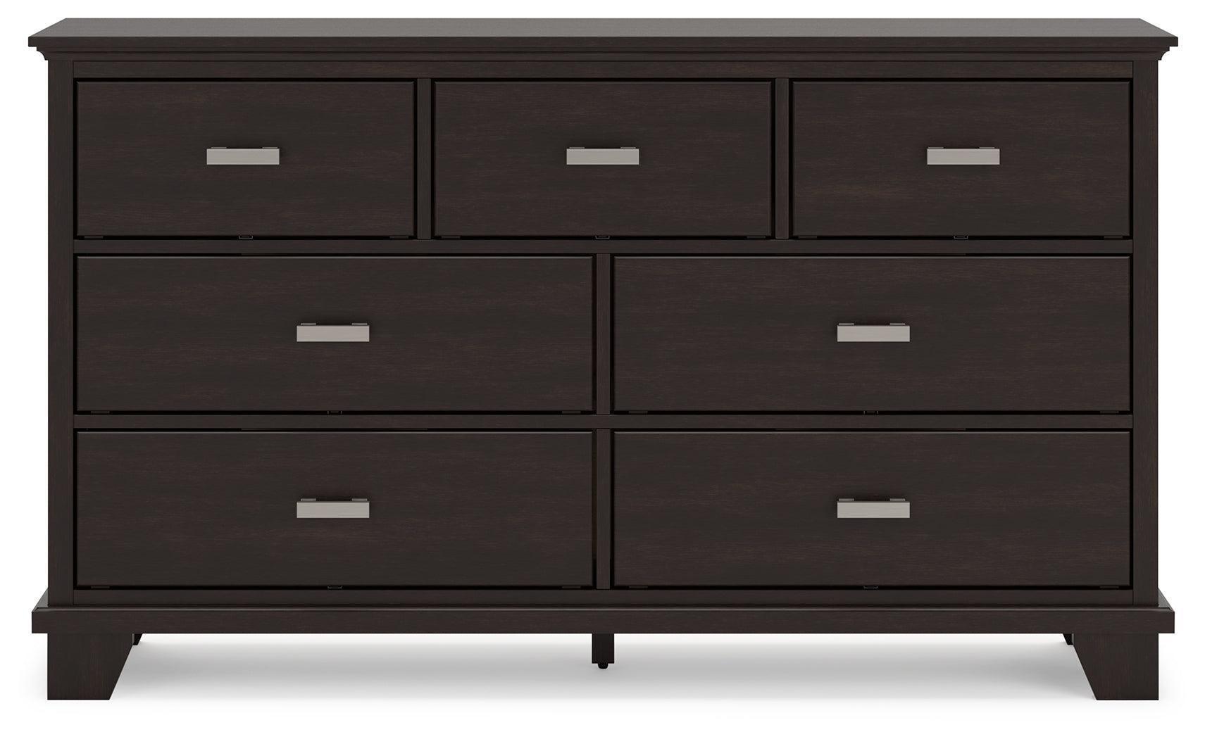 Covetown Dark Brown 7-Drawer Contemporary Dresser