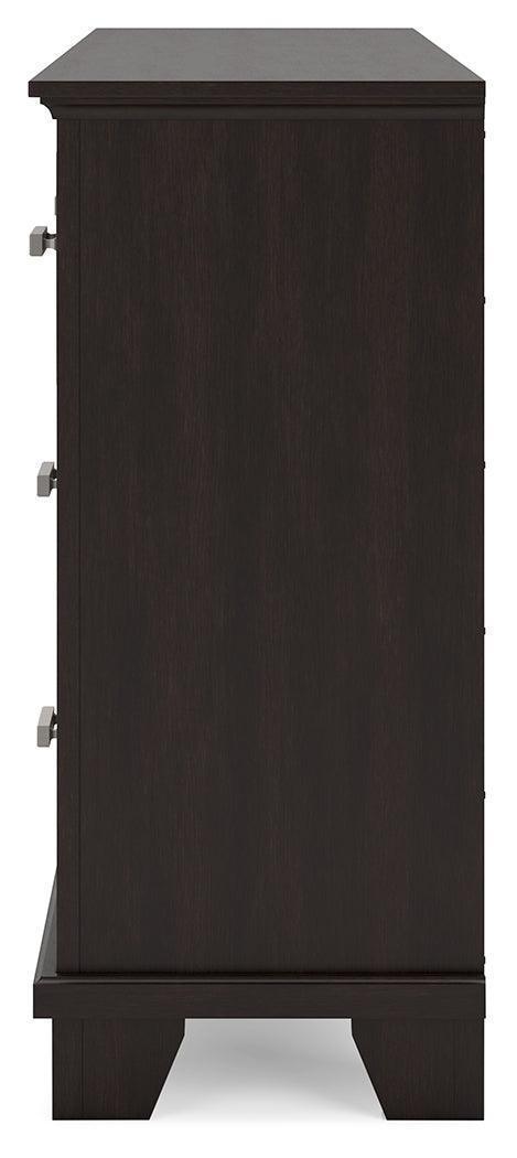 Covetown Dark Brown 7-Drawer Contemporary Dresser