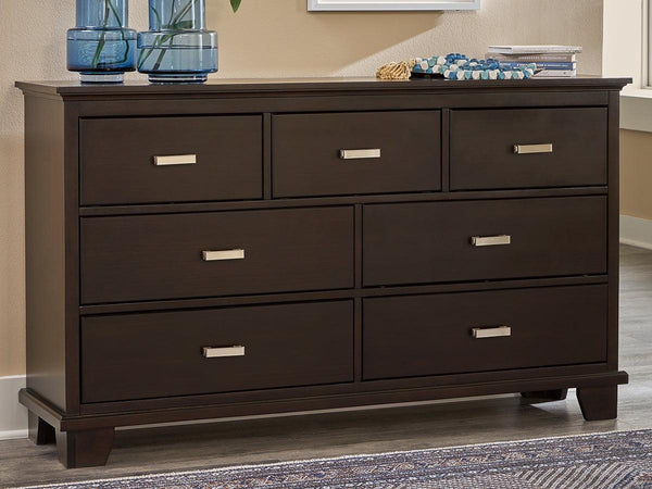 Covetown Dark Brown 7-Drawer Contemporary Dresser