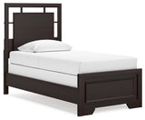 Covetown Dark Brown Twin Panel Bed