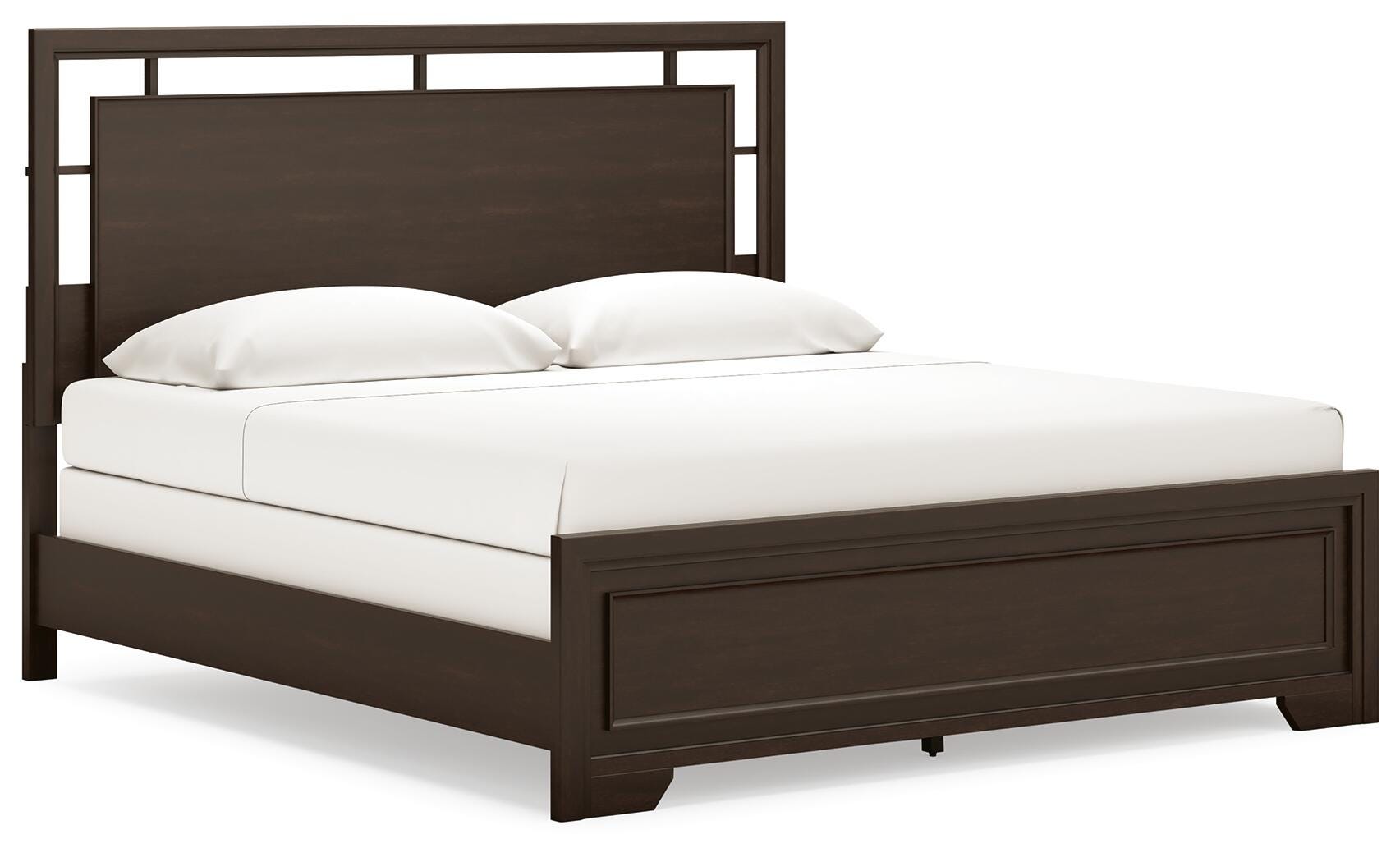 Covetown Dark Brown Panel Bedroom Set angled view