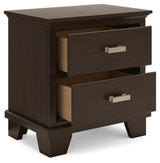 Covetown Dark Brown Panel Bedroom Set angled view