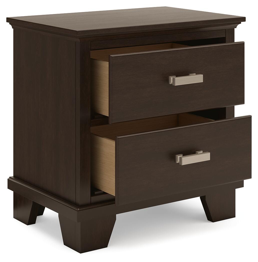 Covetown Dark Brown Panel Bedroom Set angled view