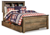 Trinell Brown Full Bookcase Bed with Storage