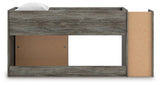Frandern Gray Twin Loft  Bed with Bookcase Storage