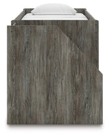 Frandern Gray Twin Loft  Bed with Bookcase Storage