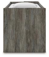 Frandern Gray Twin Loft  Bed with Bookcase and Drawer Storage