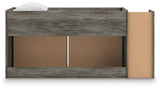 Frandern Warm Gray Twin Loft Bed with Drawer Storage