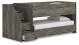 Frandern Gray Twin over Twin Loft Bed
