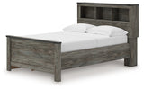 Frandern Gray Full Bookcase Panel Bed with Storage