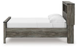 Frandern Gray Full Bookcase Panel Bed with Storage