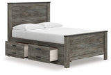 Frandern Black/Gray Full Panel Bed with Storage