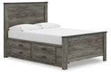 Frandern Black/Gray Full Panel Bed with Storage