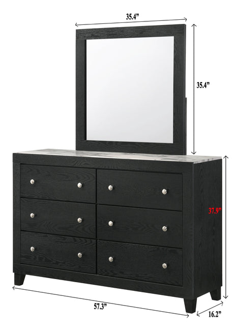 Cadence Chest Black, Modern And Sleek Wood, Nickel Knob 4 Drawers - Ella Furniture