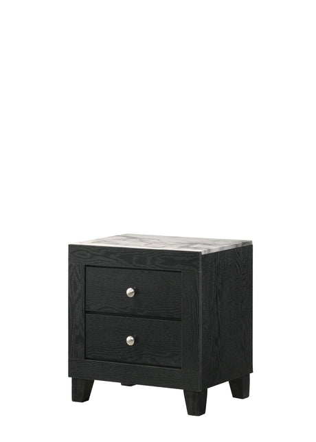Cadence Black Sleek And Modern Wood LED Bookcase Panel Bedroom Set - Ella Furniture
