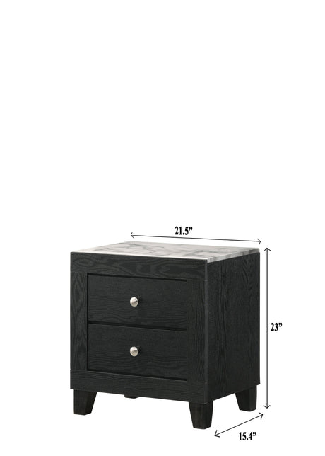 Cadence Black Sleek And Modern Wood LED Bookcase Panel Bedroom Set - Ella Furniture