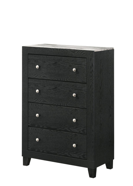 Cadence Black Modern And Contemporary Wood Queen LED Bookcase Panel Bed - Ella Furniture