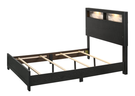 Cadence Night Stand Black, Modern And Sleek Wood, Nickel Knob 2 Drawers - Ella Furniture
