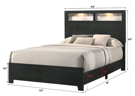Cadence Dresser Black, Sleek And Modern Wood, Nickel Knob 6 Drawers - Ella Furniture