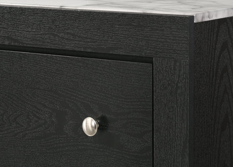 Cadence Black Sleek And Modern Wood LED Bookcase Panel Bedroom Set - Ella Furniture