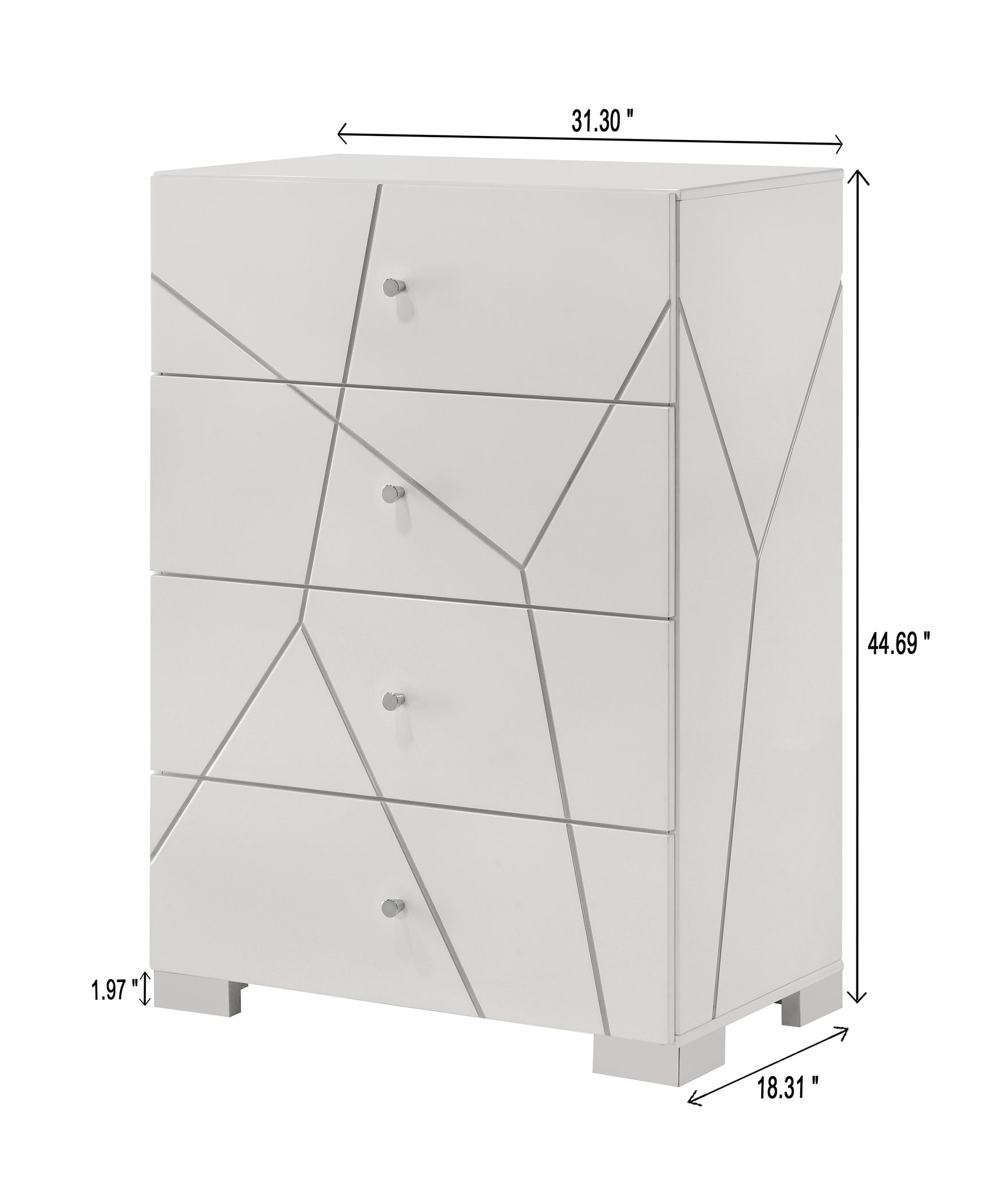 Ayla White LED Panel Queen Bed