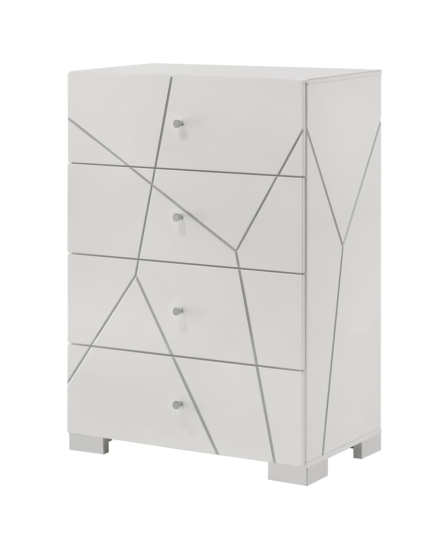 Ayla White LED Panel Queen Bed