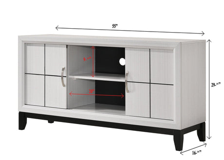 Akerson Chalk Classic And Traditional, Modern Wood Queen Panel Bed - Ella Furniture