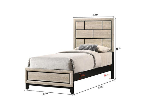 Akerson Chalk Finish Wood Modern Rustic And Charm Panel Bedroom Set - Ella Furniture