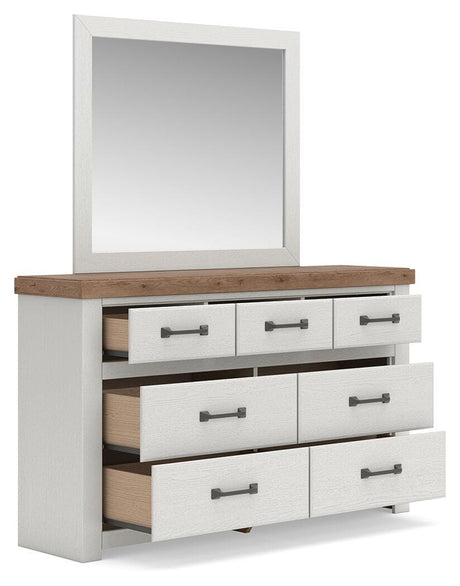 Savonport White/Brown Panel Bedroom Set angled view