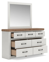 Savonport White/Brown Panel Storage Bedroom Set angled view